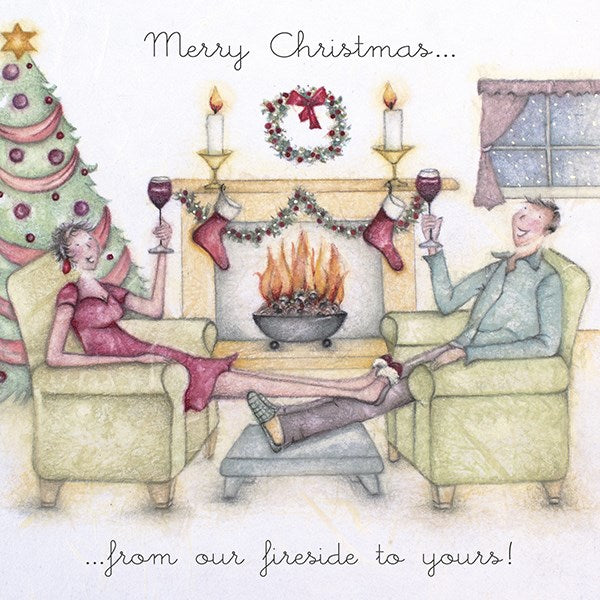 Couple Christmas Card - Merry Christmas....from our fireside to yours! from Berni Parker