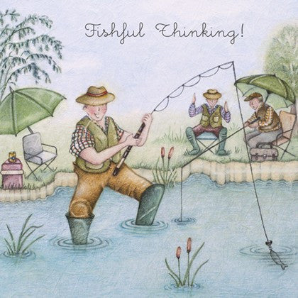 Fishing Greeting Card - Fishful Thinking!