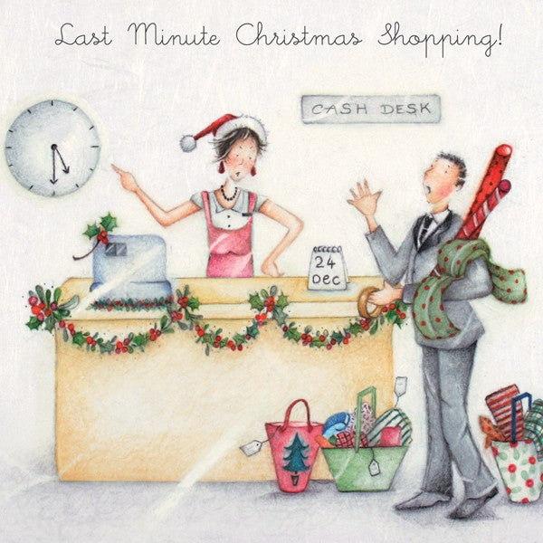 Man's Christmas Card - Last Minute Christmas Shopping! from Berni Parker