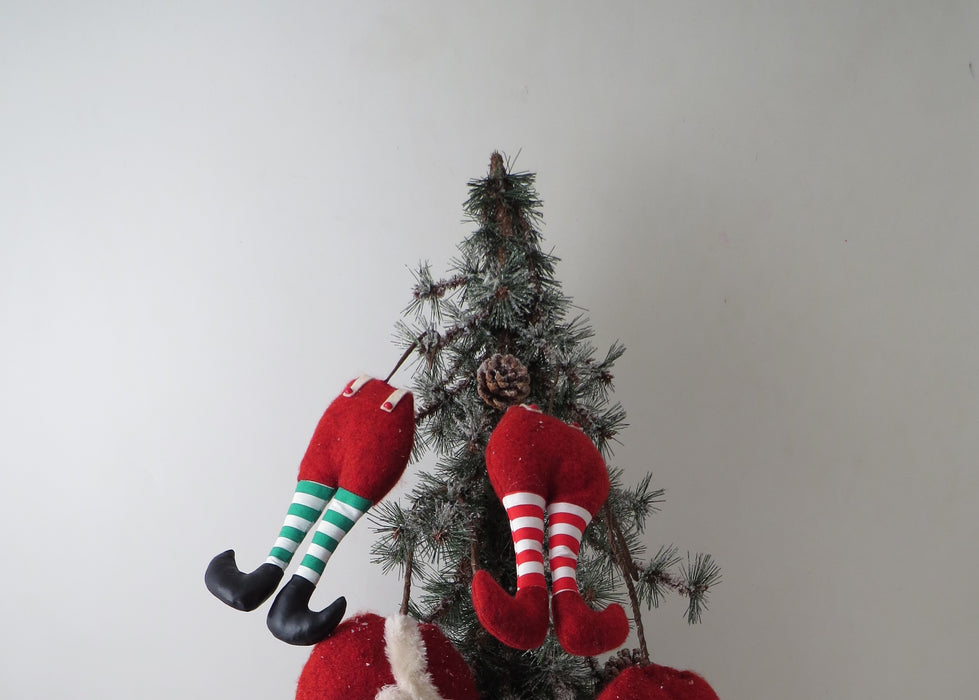 Novelty Elf Legs - Christmas Tree Decorations - Two Supplied