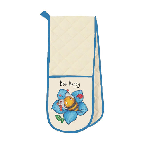 Oven Gloves - Bee Happy - Hand Drawn Design from Draw
