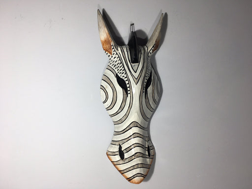 Zebra Mask - Silver White Wall Hanging - 30cm