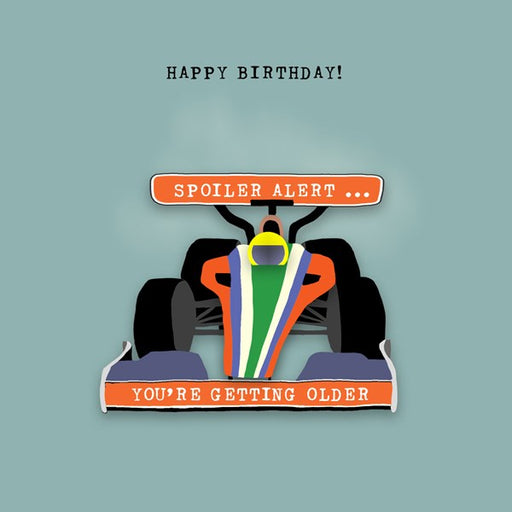 F1 Birthday Card - Spoiler - From Sally Scaffardi Design