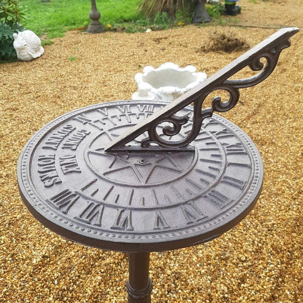 Cast Iron Free Standing Sunny Hours Garden Sundial - DS ...