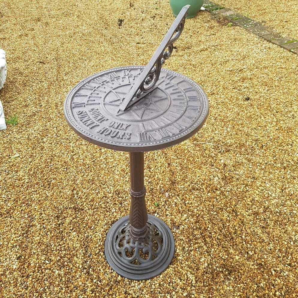 Cast Iron Free Standing Sunny Hours Garden Sundial - DS ...