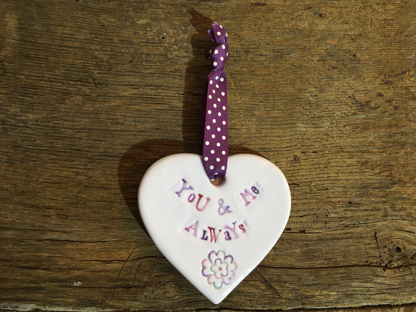 Ceramic Hanging Heart - You And Me Always